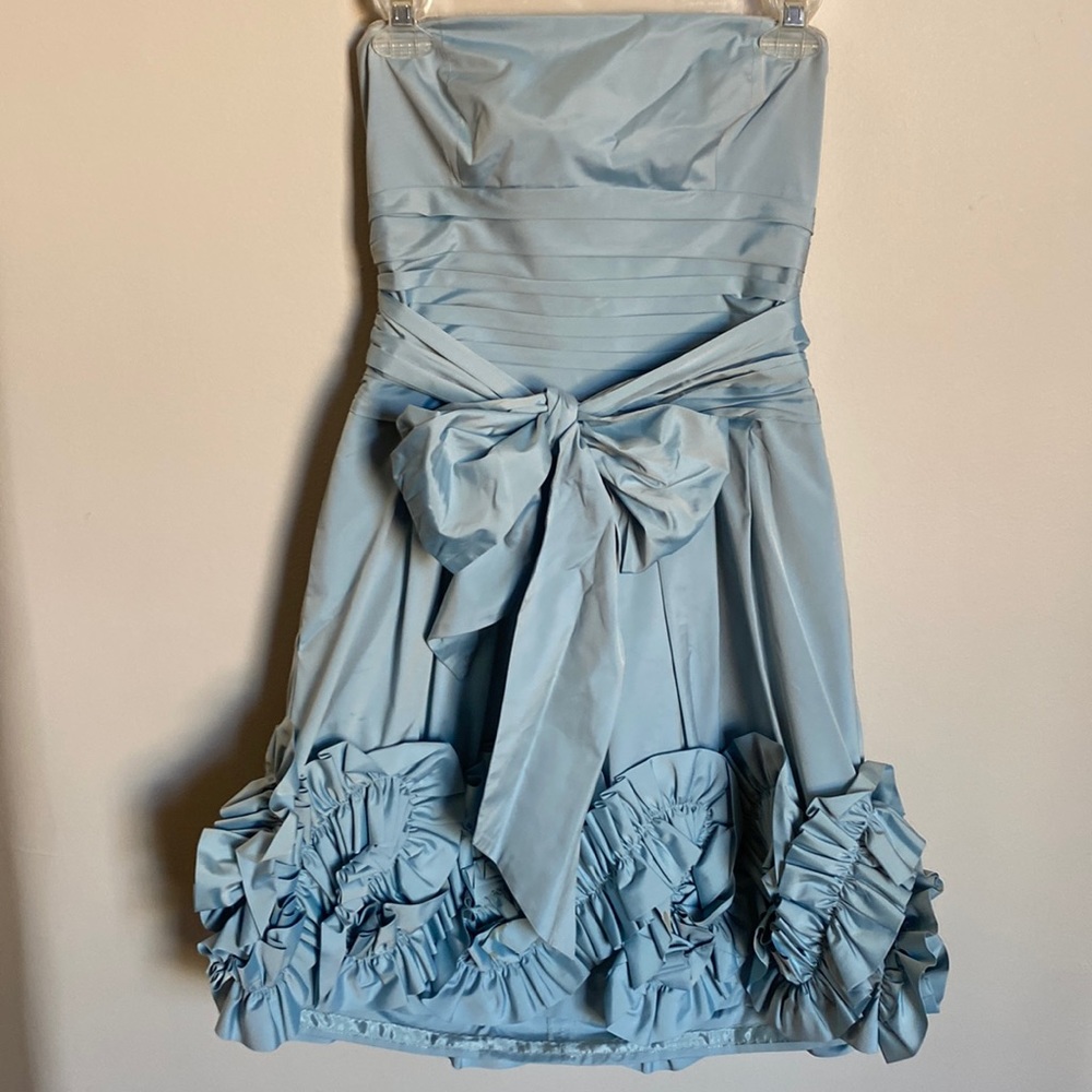 BCBG maxazria aqua taffeta cocktail dress